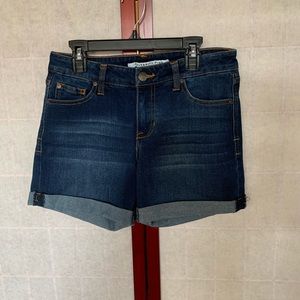 Celebrity Pink Dark Wash Blue Denim Jean Shorts, 3/26